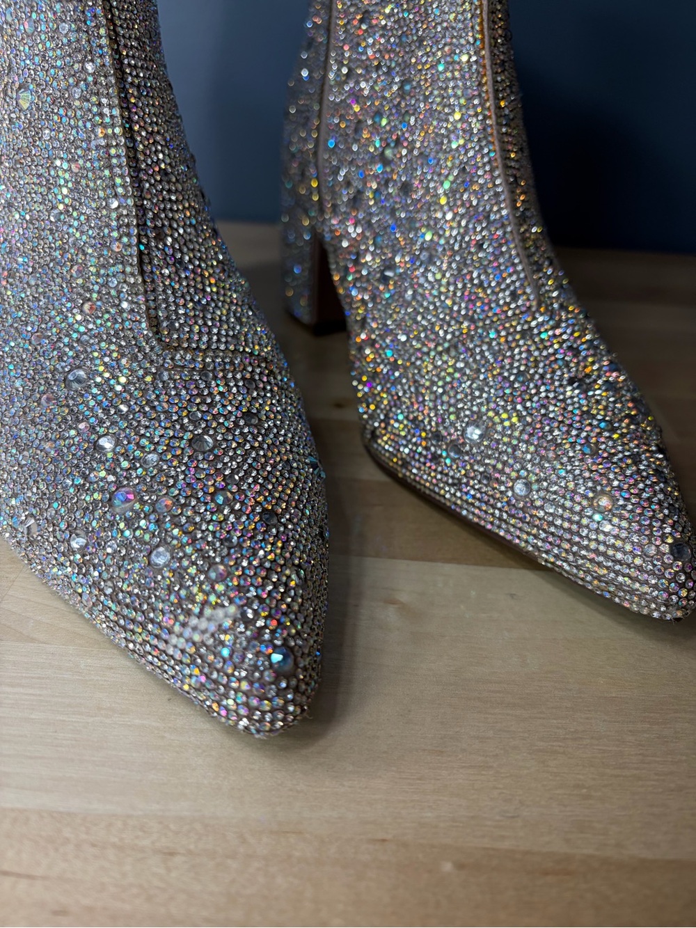 Betsey Johnson Rhinestoned Kyla Booties. Blue bottoms - Picture 5 of 11